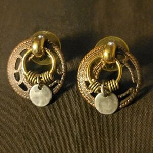 Doorknocker Style Pierced Earrings Unmarked